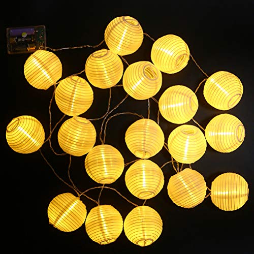 LEDMOMO 3 Meters 20 LED Nylon Cloth String Lights Battery Operated Decorative Lamp String Wedding Party Courtyard Lawn - Without Batteries Warm
