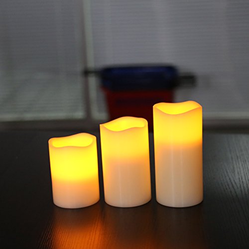 3 Set Real Ivy Wax Flickering Flameless Led Candles 3 Different Lengths 4 5 6 Inch Weddings Birthdays Christmas