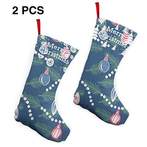 Bethwerdr Decorative Light Bulb Christmas Stockings 2 Pcs 10 in Lovely Christmas Stockings for Family Festive Dress Up Santa Snowman Reindeer Xmas Character