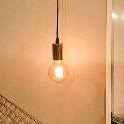 Cascaba Bedside Lamp Chandelier Single Head LED Decorative Light Bulb Retro Decorative Chandelier with lampshade