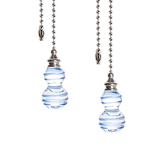 Ceiling Fan Pull Chain 2pcs 12-inch Diameter Beaded Ball Extension Chains with Decorative Light Bulb and Fan CordCeiling Fan Pull Chains