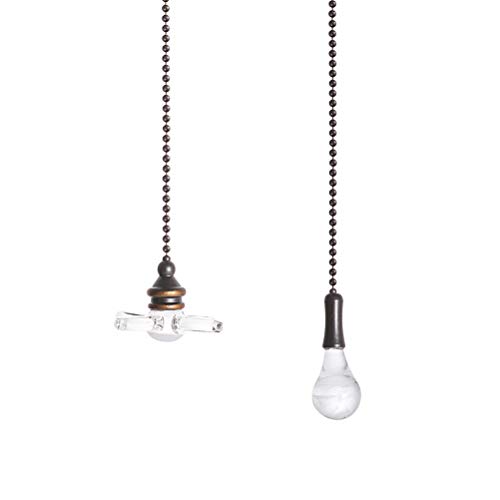 Ceiling Fan Pull Chain 2pcs Diameter Beaded Ball Extension Chains with Decorative Light Bulb and Fan CordCeiling Fan Pull Chains