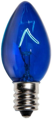 Queens of Christmas WL-C7-B Transparent Incandescent Decorative Light Bulb Blue