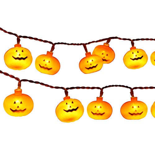 AJDGL Pumpkin String Lights LEDs Battery Operated Lantern Lights Orange Fairy String Lights for Patio Garden Gate Yard Festive Decoration30light