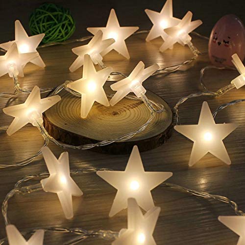 Sugoishop 3pcs Led Star Fairy String Lights Battery Operated Lanterns Christmas Party Bedroom Color  Warm White Size  20 Lights