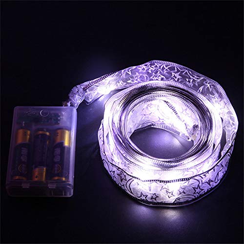 TJW 4M 40LED Ribbon String Light Window Curtain String Lamp for House Party Decor AAA Battery Cold