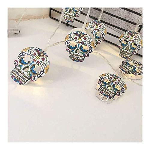 ZBM--ZBM Halloween Skeleton Led Light String Grimace Battery Lamp 10 Lights Easter Decoration Fairy Lights