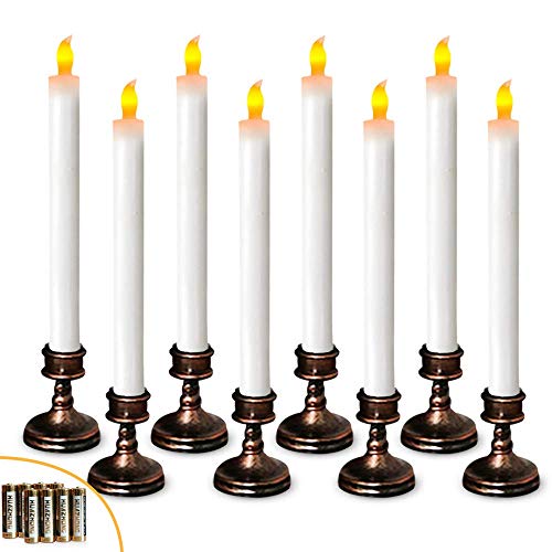 Window Candles LED Window Lights Candle Lights with Battery Operated Aged Bronze Base 116 Inches Tall Warm White Renewed
