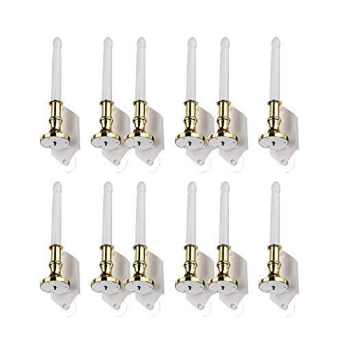 joyMerit Set of 12 Christmas Window Candles Lights Flameless Flickering LED Taper Candles for Window Christmas Decor Suction Cups Included
