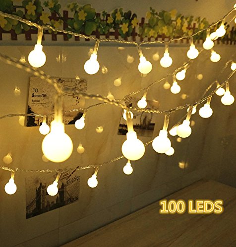 100 Led Globe String Lights, Ball Christmas Lights, Indoor / Outdoor Decorative Light, Usb Powered, 39 Ft, Warm