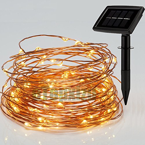 Outdoor Solar Copper Wire Lights Fairy String,etopxizu 72ft 150leds Solar Starry String Lights Decorative Lamp