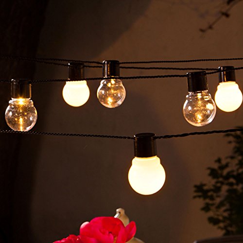 20 Led Clear G45 Globe Connectable Plug-in Festoon Party String Lights Warm White Leds Auto Timer Inset Switch