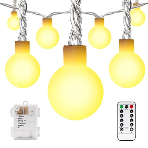 Kohree LED Globe String Lights with Remote Battery Operated Ball String Fairy Light 50 Leds Dimmable