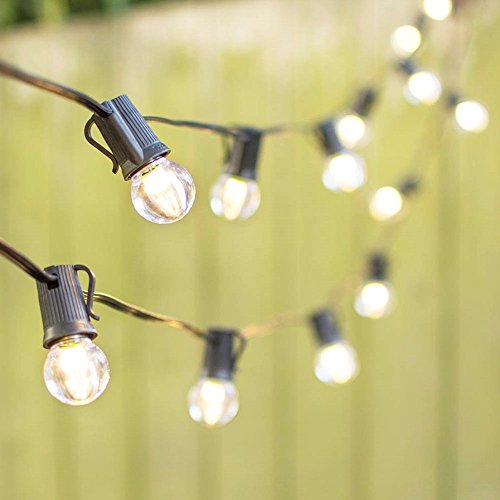 LED Globe String Lights G30 Bulb 100 ft Black C9 Strand Warm White