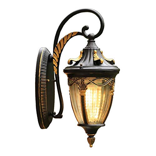 HEMFV Outdoor Light Fixture Die-Cast Aluminum Lantern with Glass LED Decorative Wall Sconce