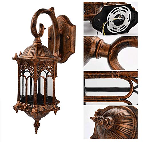 LBJN Antique Retro Nostalgic Wall Lantern Lamp Outdoor Waterproof Villa Courtyard Wall Light Indoor Wall Hanging Lamp Garden View Porch Decorative Wall Sconces E27