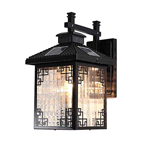 Mopoq Creative Square Solar Glass Wall Light Waterproof Outdoor Wall Lantern Retro European Bracket Light Aluminum Antirust Wall Lamp Balcony Landscape Decorative Wall Sconce