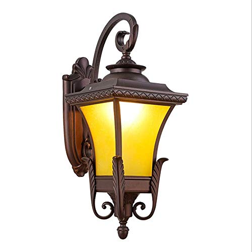 Mopoq European Style Wall Lamp Waterproof Outdoor Glass Wall Lantern Vintage Bracket Light Die-cast Aluminum Anti Rust Wall Light Personality Garden Patio Door Decorative Wall Sconce