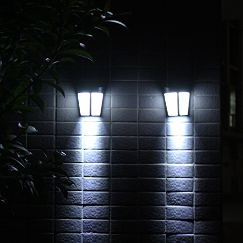 VICIISHIUS Solar Wall Light Led Outdoor Garden Patio Light Waterproof Lamp Fence Light Modern Decorative Wall Sconce Lighting Fixtures White Light Colorful Warm Light