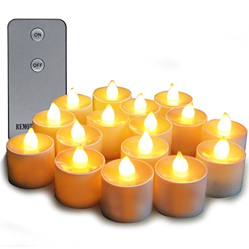 Electric Candles Flameless Tea Candles Glowing Color with Remote control and Timer Perfect Realistic Battery-Powered Decoration Parties Events Tea Light Candles 24Pack