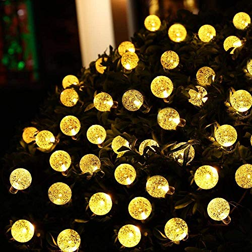 Meedasy 23ft7M 50 Warm White LED Globe Bulb Battery Operated Lights Fairy Crystal Ball String Lights for Outdoor Indoor Garden Tent Patio Porch Home Xmas Wedding Christmas Tree Holiday Decoration