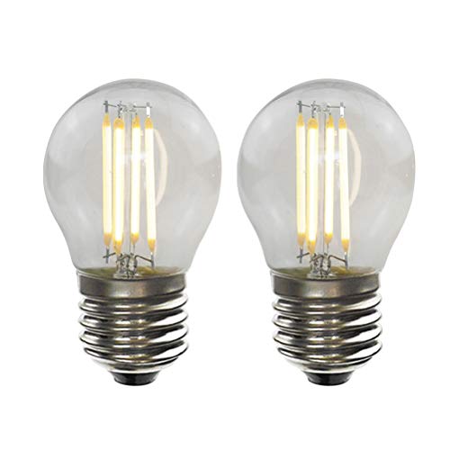 Uonlytech 2PCS 4W 2700K Vintage Edison Light Bulb LED Filament Light Bulbs Warm White led Candelabra Bulb led Globe Bulb for Hotel Home