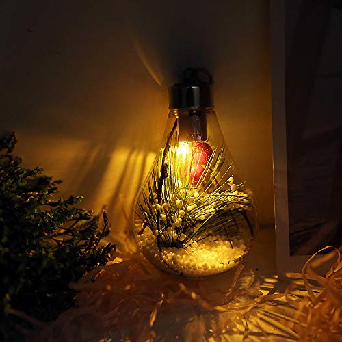 VECDUO LED Globe Bulb Outdoor Waterproof Hanging Crystal Ball Christmas Decoration Light for Xmas Tree Garden Home Lawn Wedding Party Holiday C