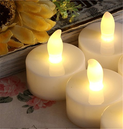 Loguide 12pcs Led Flameless Flickering Candles Tealight 100 Hours Of Lighting Battery Votive Wedding Christmas