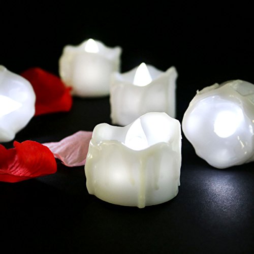 Youngerbaby 12pcs Flicker Cool White Battery Operated Candles Unscented Flameless Candles Small Min Led Tea Lights Candles for Wedding Christmas12pcs Flickering Cool White