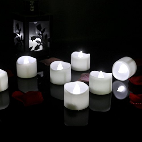 Youngerbaby 24pcs Cool White Battery Operated Candles Flickering Flameless LED Tea Lights LED Candle for Wedding Gift Votive Holder Electric Warmer