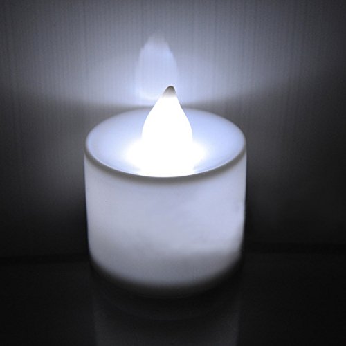 Your Supermart 12pcs Roundled Electronic Candles Light Wedding Party Decoration Tea Lamp White