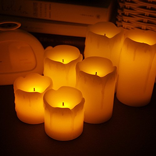 funlifeÂ 3 Pcs Wedding Party LED Candle Happy Tear Ivory Home Decoration