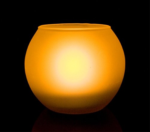 Kcrius Shake On And Blow Out Flameless Led Candle With Oval Frosted Glass Holder