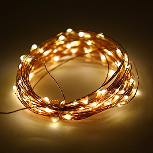 Er Chentmindoor And Outdoor Waterproof Battery Operated 100 Led String Lights On 33 Ft Long Ultra Thin Copper