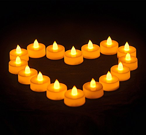 Hestia Goods LED Candles Realistic Battery-Powered Flameless Candles LED Tea Light Candles IndoorOutdoor Warm White 24 Pack