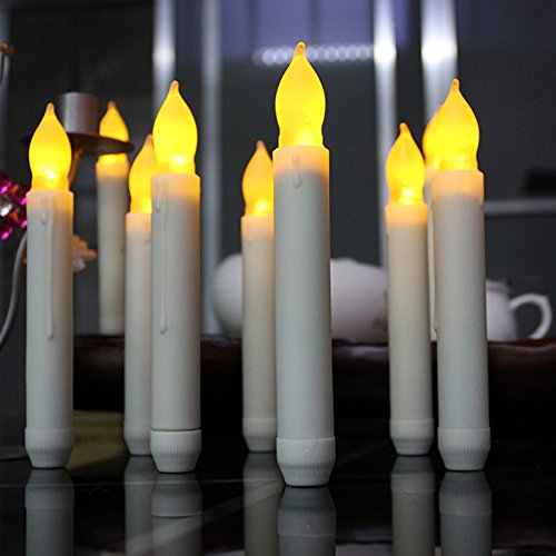 Set of 12 LED Candles AIGUMI Warm white Flickering Candles Healthier Safety For Festive Party Create Atmosphere Hotel Bar Home Decoration Church Christmas Gifts Whiteï¼š165 x 20cm