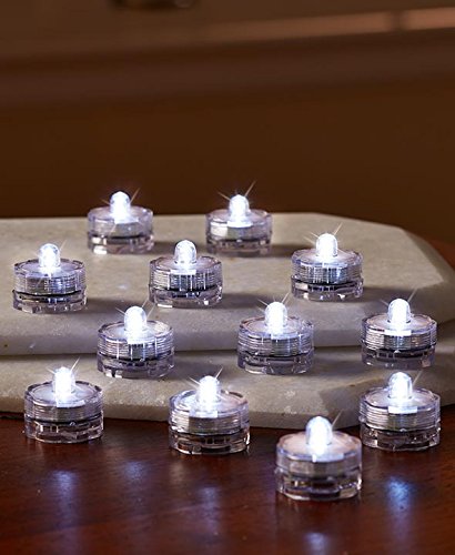 Set of 12 Waterproof White LED Candles