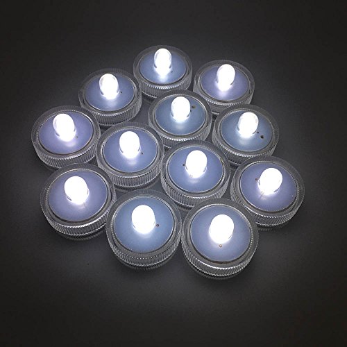 Waterproof Flameless Candles Led Tea Light For Decoration Pack Of 12 white