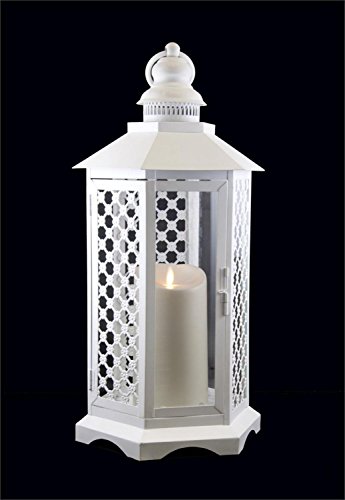 Floral Lattice Lantern with Luminara Flameless LED Lighted Candle