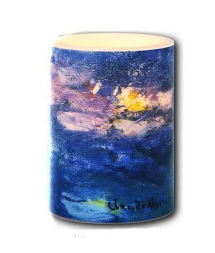Galleria LED Lighted Candle Monet Water Lilies Small