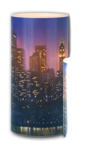 Galleria LED Lighted Candle New York at Night Large