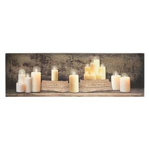 Kennedys Country Collection 71453 - 40&quot X 12&quot X 34&quot -quotmantel Of Candles&quot Battery Operated Led Lighted Canvas