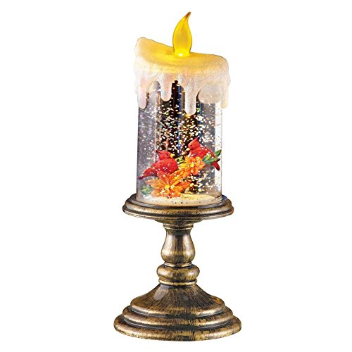 Lighted Candle Globe Flameless LED cardinal