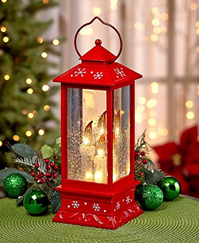 Lighted Snowy Candle Lantern