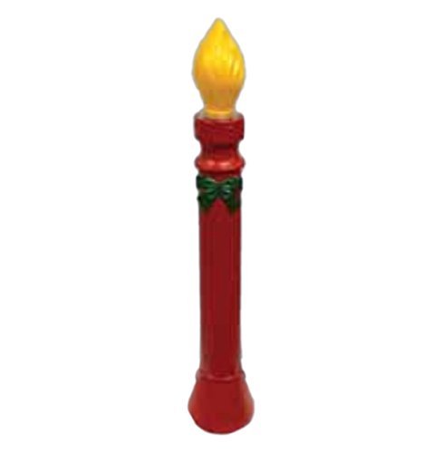 Union United Solutions 77320 Lighted Candle Illuminated With Cord And Light Included 40&quot High Red With Bow