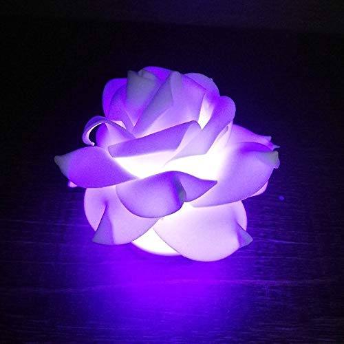 Candle Light Romantic Rose Flower Led Nightlight Changing 7 Colors Flameless Candle Lights Lamp for Wedding Party Christmas Home Decor