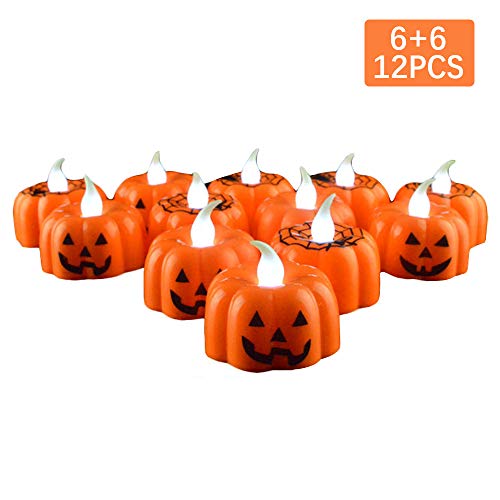 LLY 2019 Flameless Candle Lights Halloween Pumpkin Lights Halloween Light Up Decorations Creative Tea Light Led Candles Simulation Candle Lighting for Home Festival Party Bar Table Lamp