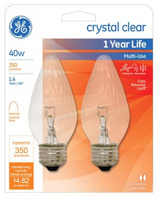 Ge 75341 Flame Shape Decorative Light Bulb 40 Watts 120 Volt Pack Of 4