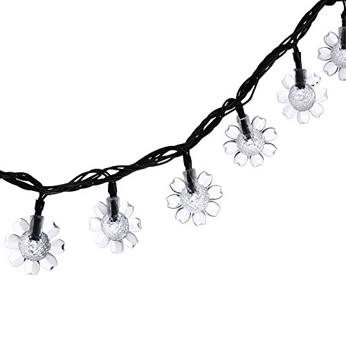 Luckled Original Sunflower Solar Lights 21ft 50 Led Fairy Blossom String Lights Decorative Lighting For Indoor