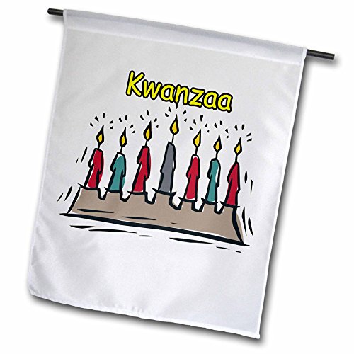 3dRose fl_160494_1 Kwanzaa With Kinora And Candles Garden Flag 12 x 18